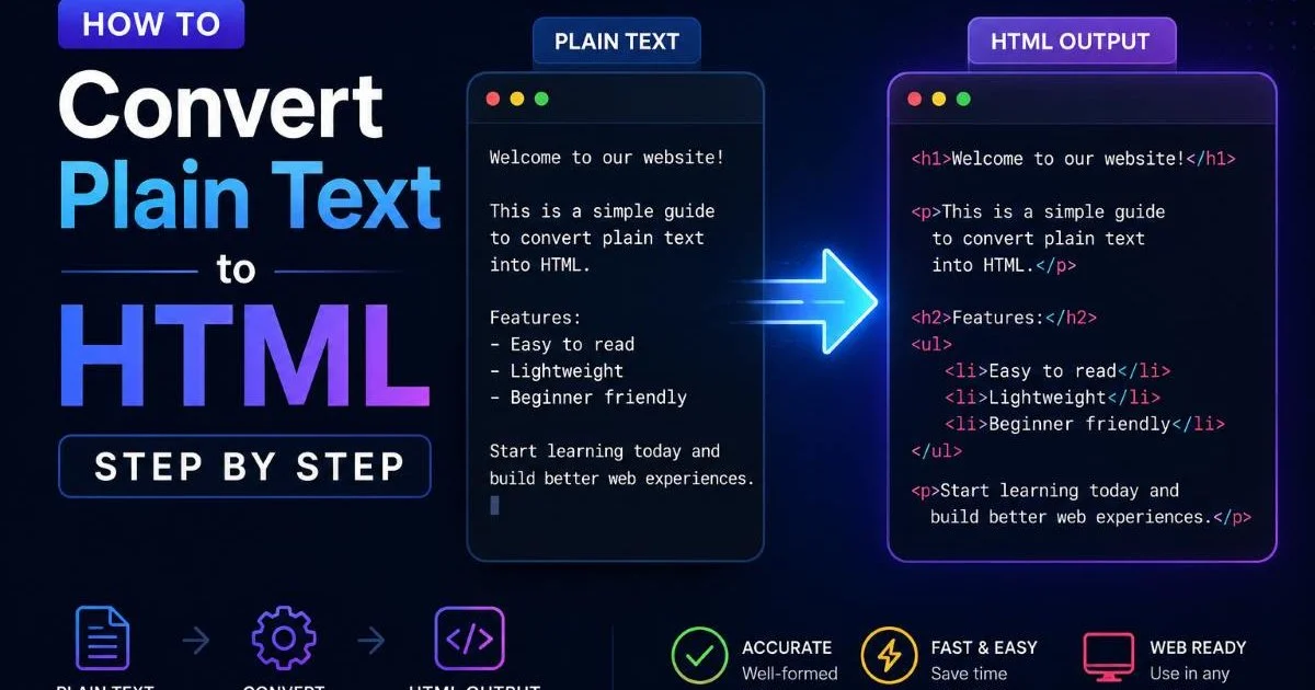 How to Convert Plain Text to HTML Step by Step