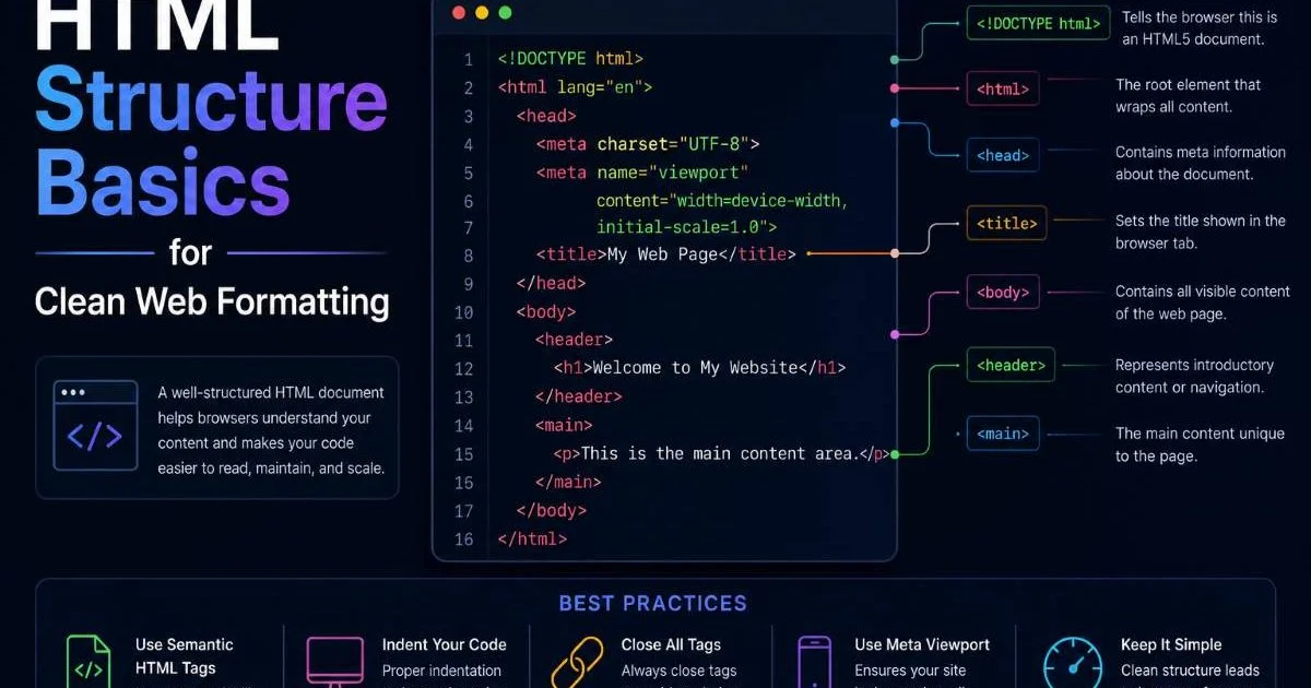 HTML Structure Basics for Clean Web Formatting